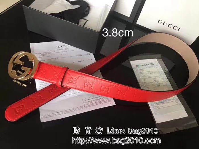 古馳CUCCI 頭層小牛皮壓花 純銅大餅扣 原單經典男士皮帶 GHG1042